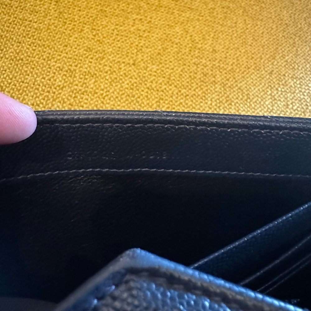 Yves Saint Laurent Cassandre Matelasse Large Flap Wallet in Grain Leather Navy - Picture 11 of 14